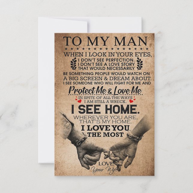 Husband Protect Me And Love Me RSVP Card (Front)