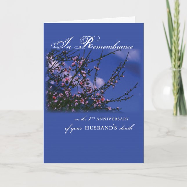 Husband, Remembrance 1st Anniversary Card (Front)