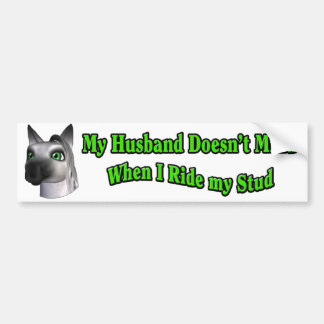 Husband Ride Stud Bumper Sticker Horse Funny