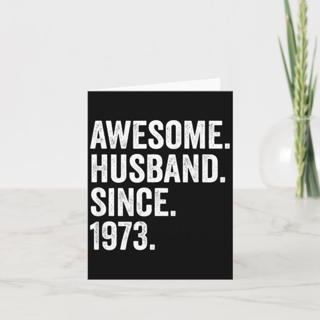 Husband Since 1973 52nd Wedding Design Card (Front)