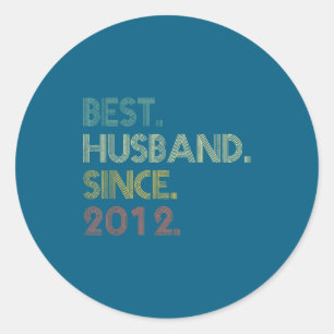 Husband Since 2012 Epic Couple Classic Round Sticker