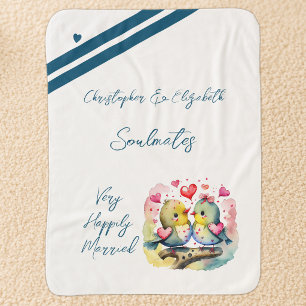 Husband soulmates cute birds anniversary gift sherpa blanket