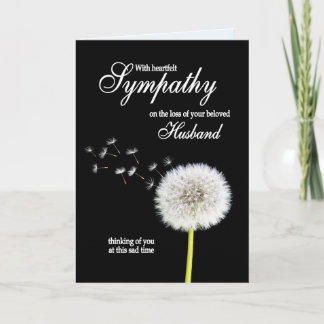 Husband Sympathy Dandelion Clock  Card
