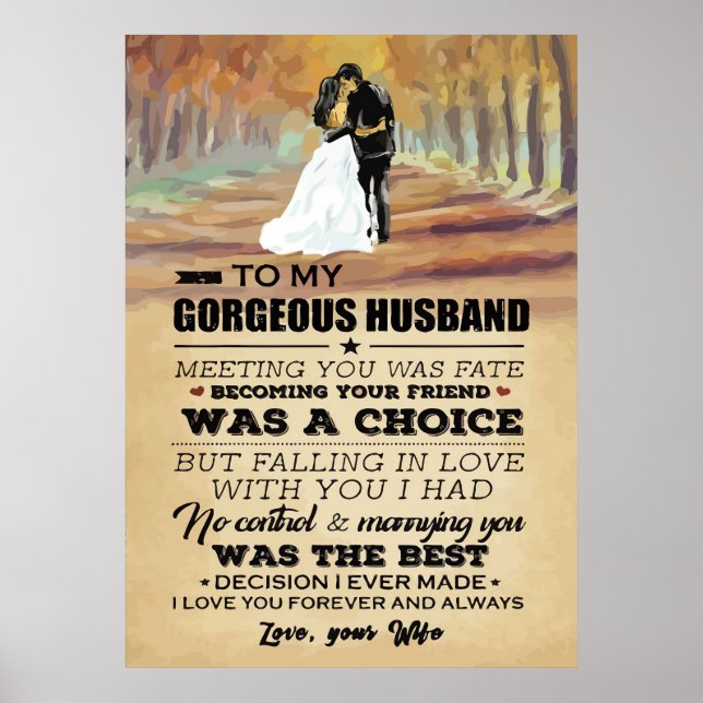 Husband To My Gorgeous Husband Poster (Front)