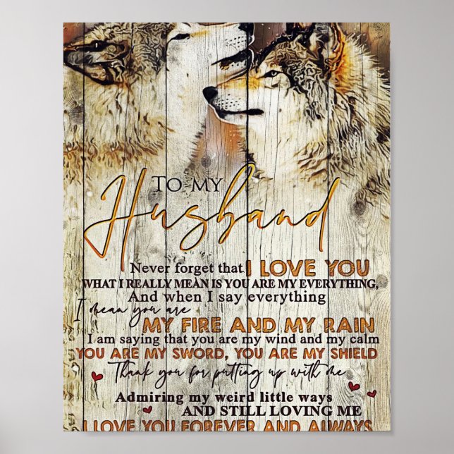 Husband To My Husband I Love You Poster (Front)