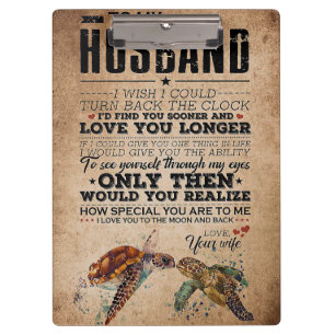 Husband To My Husband Love You Longer Clipboard