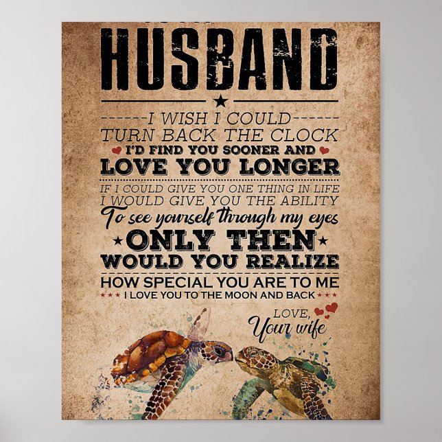 Husband To My Husband Love You Longer Poster (Front)