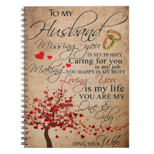 Husband To My Husband Missing You Notebook
