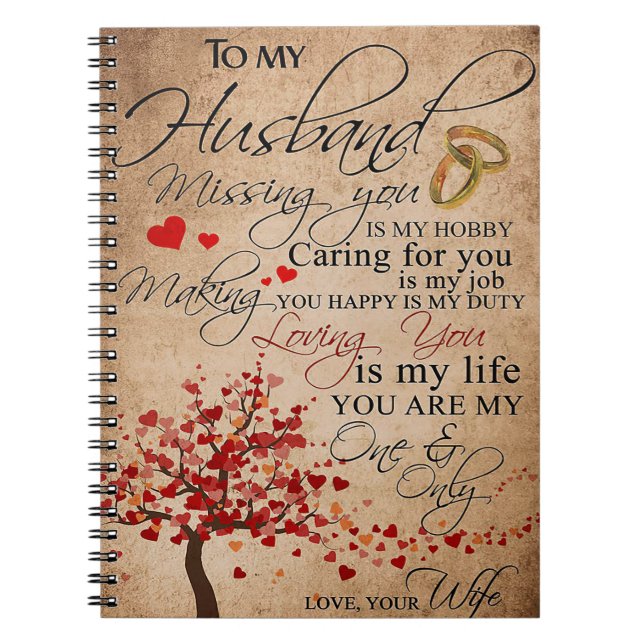 Husband To My Husband Missing You Notebook (Front)