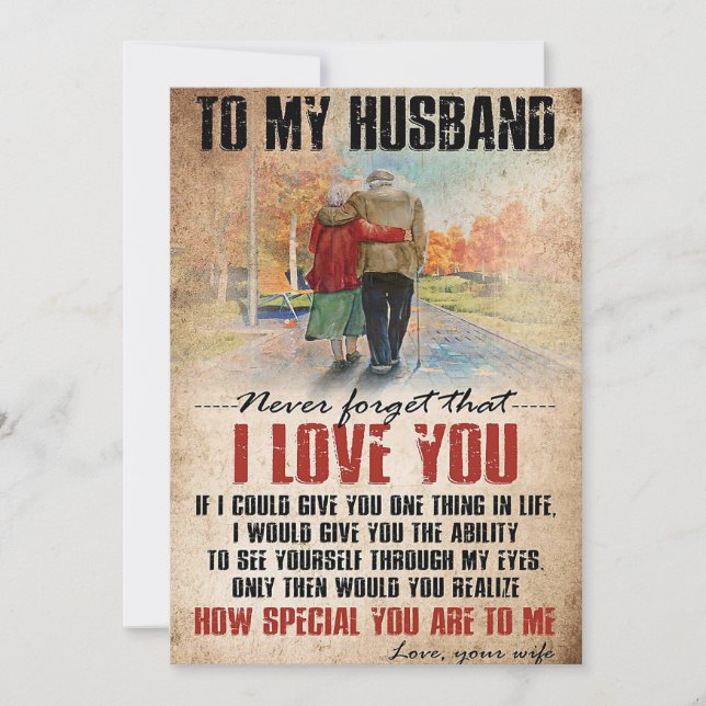 Husband To My Husband Never Forget Holiday Card (Front)