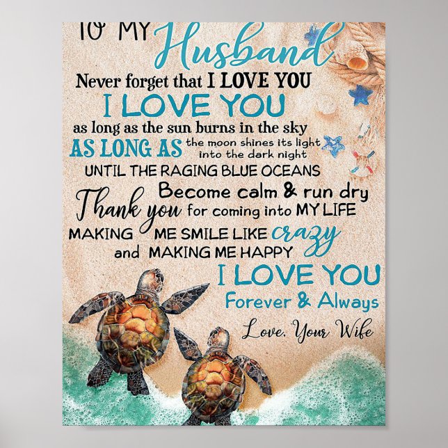 Husband To My Husband Turtle Poster (Front)