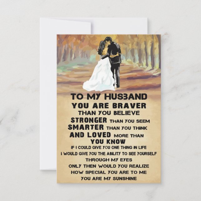 Husband To My Husband You Are Sunshine RSVP Card (Front)