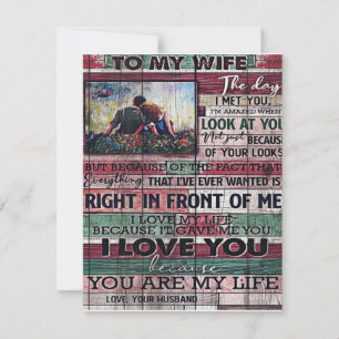 Husband To My Wife Letter Love Quotes Gift Invitation