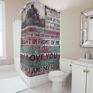 Husband To My Wife Letter Love Quotes Gift Shower Curtain