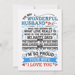 Husband To My Wonderful Husband Holiday Card