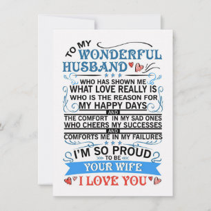 Husband To My Wonderful Husband Invitation