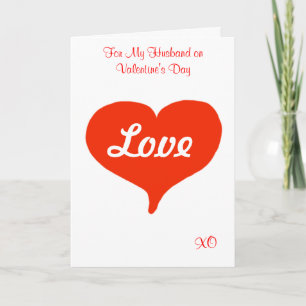 Husband Valentine's Day Red Hearts Holiday Card