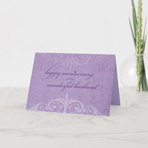Husband Wedding Anniversary Celebration Lavender Card