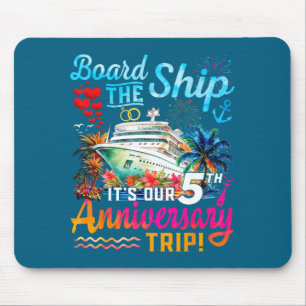 Husband Wife 5th Marriage Anniversary Mouse Pad