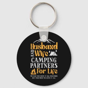 Husband Wife Camping Partners Couple Match Camper Key Ring