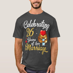 Husband & Wife Celebrating 26 Years Of Love Marria T-Shirt