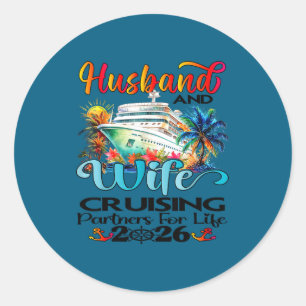 Husband Wife Cruise 2026 Vacation Classic Round Sticker
