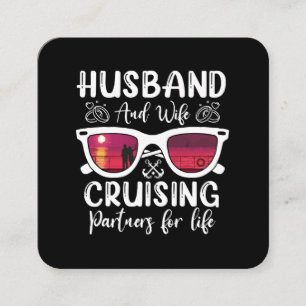 Husband Wife Cruising Partners for Life Square Business Card