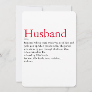 Husband Wife Definition Wedding / Anniversary Invitation
