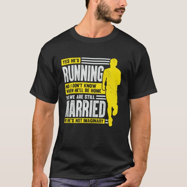 Husband Wife Marathon Running for a Runner s Wife T-Shirt (Front)