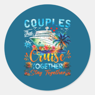 Husband Wife Partners Cruise Matching Classic Round Sticker
