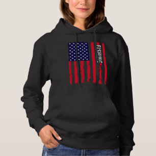 Husband Wife patriotic fishing us flag usa vintage Hoodie