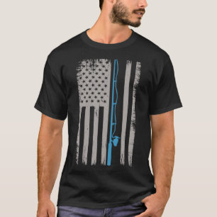 Husband Wife patriotic usa us flag fishing T-Shirt