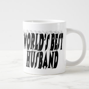 Husband with black half text large coffee mug