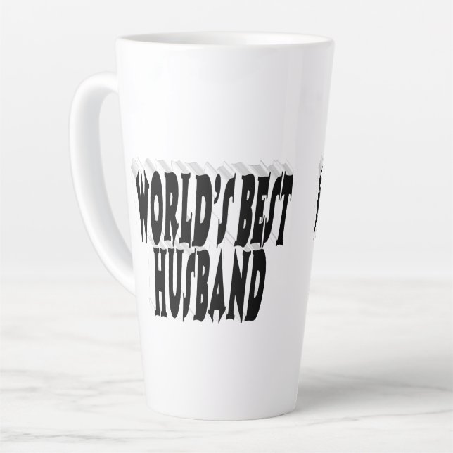 Husband with black text  latte mug (Left Angle)