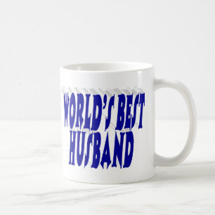 Husband with blue half text  coffee mug