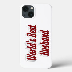 Husband with burgundy text iPhone case