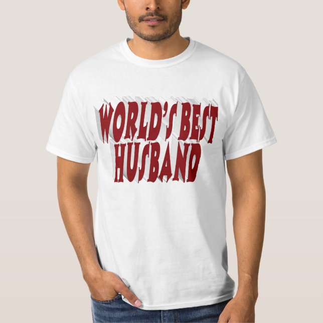 Husband with burgundy text  T-Shirt (Front)