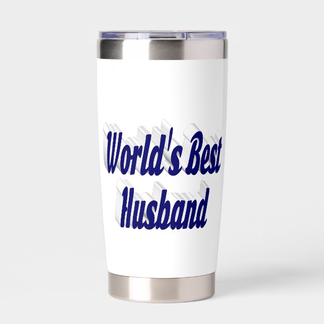 Husband with dark blue half text  insulated tumbler (Front)
