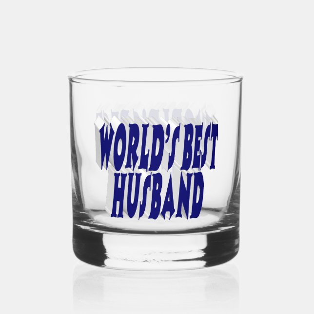 Husband with dark blue half text   whiskey glass (Front)