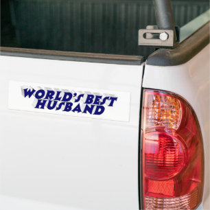Husband with dark blue text bumper sticker