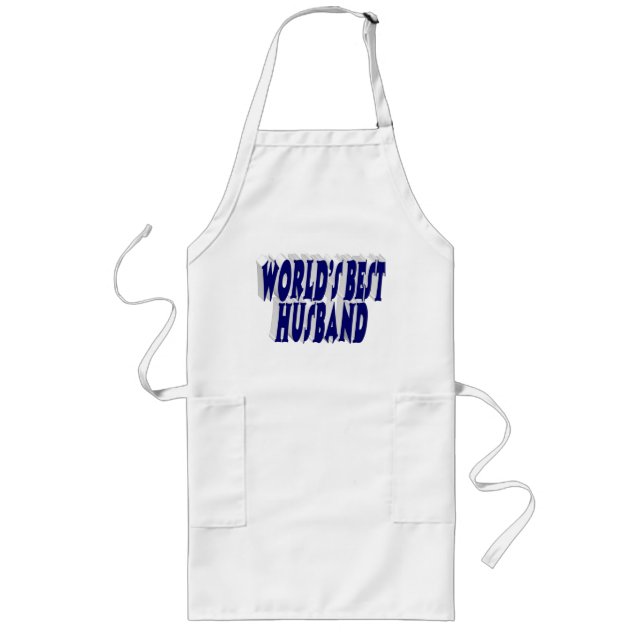 Husband with dark blue text  long apron (Front)