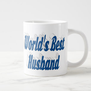Husband with sea blue half text giant coffee mug