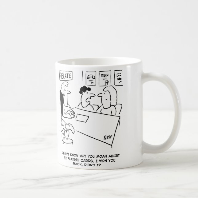 Husband won wife back playing cards coffee mug (Right)