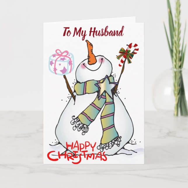***HUSBAND*** YOU MAKE ME HAPPY "EVERYDAY" HOLIDAY CARD (Front)