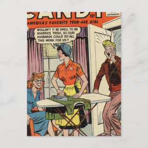 Husbands and Housework Postcard