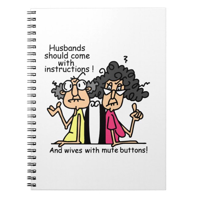 Husbands and Wives Attitude Humour Notebook (Front)