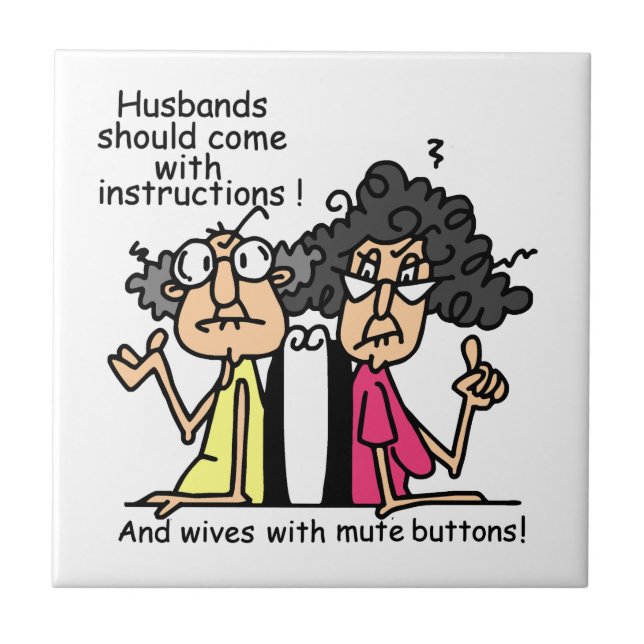 Husbands and Wives Attitude Humour Tile (Front)