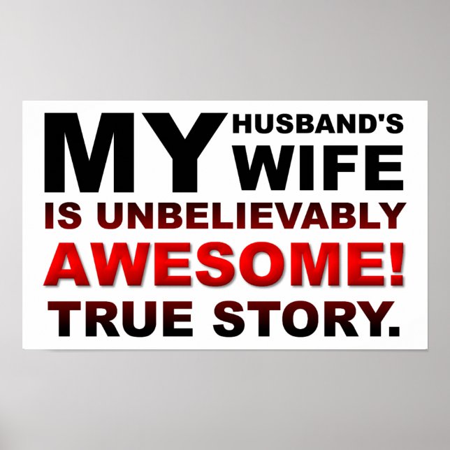 Husband's Awesome Wife Funny Poster (Front)