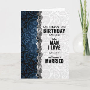 Husband's Birthday for Gay Marriage in Blue Card