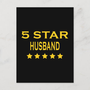 Husbands Birthdays Valentines : Five Star Husband Holiday Postcard